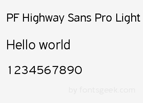 PF Highway Sans Pro